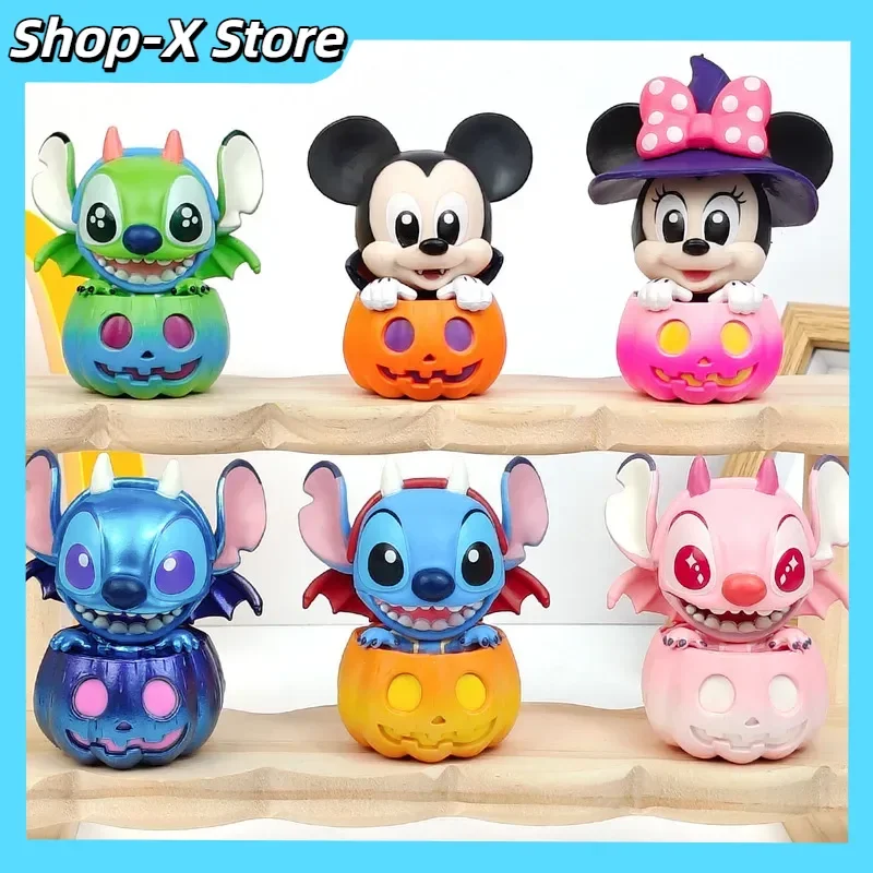 Halloween Mickey Mouse And Friend Pumpkin Version Halloween Limited Cosbi Blind Box Mini Figure Guess Christma Desktop Gift Toys