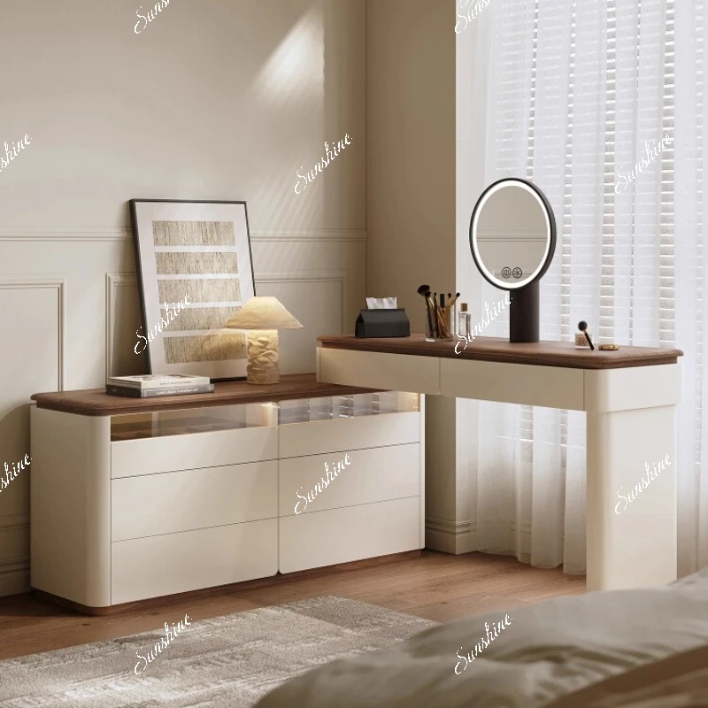 

Master bedroom simple modern retractable storage cabinet makeup table chest cabinet integrated