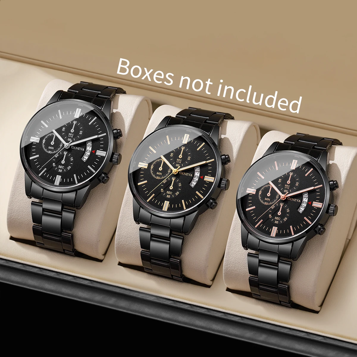 1/2/3/4PCS Fashion Men Business Watches Luxury Calendar Quartz Watch for Man Clock Montre Homme（Without Box） image 2