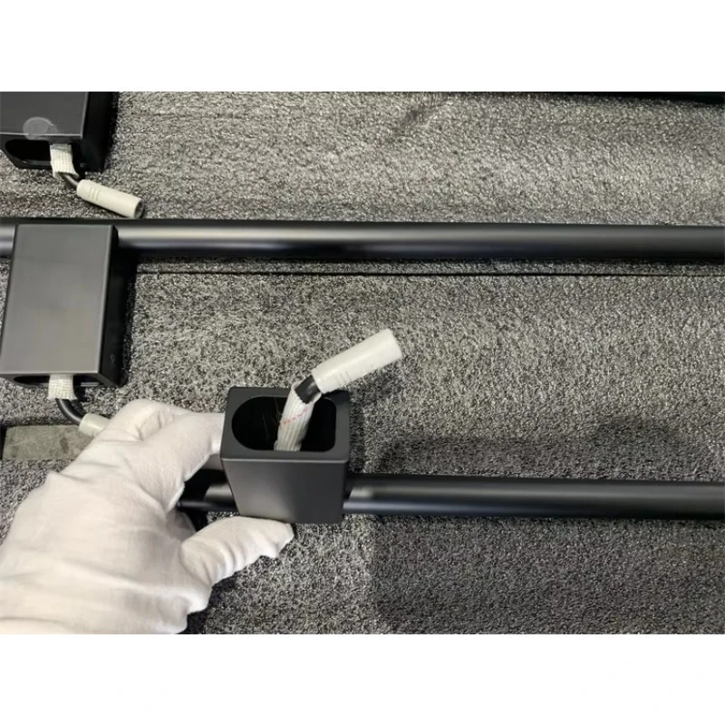 Accessories Thermostat Folding Fixed 6 Bath Towel Bars Black Towel Holder Rack