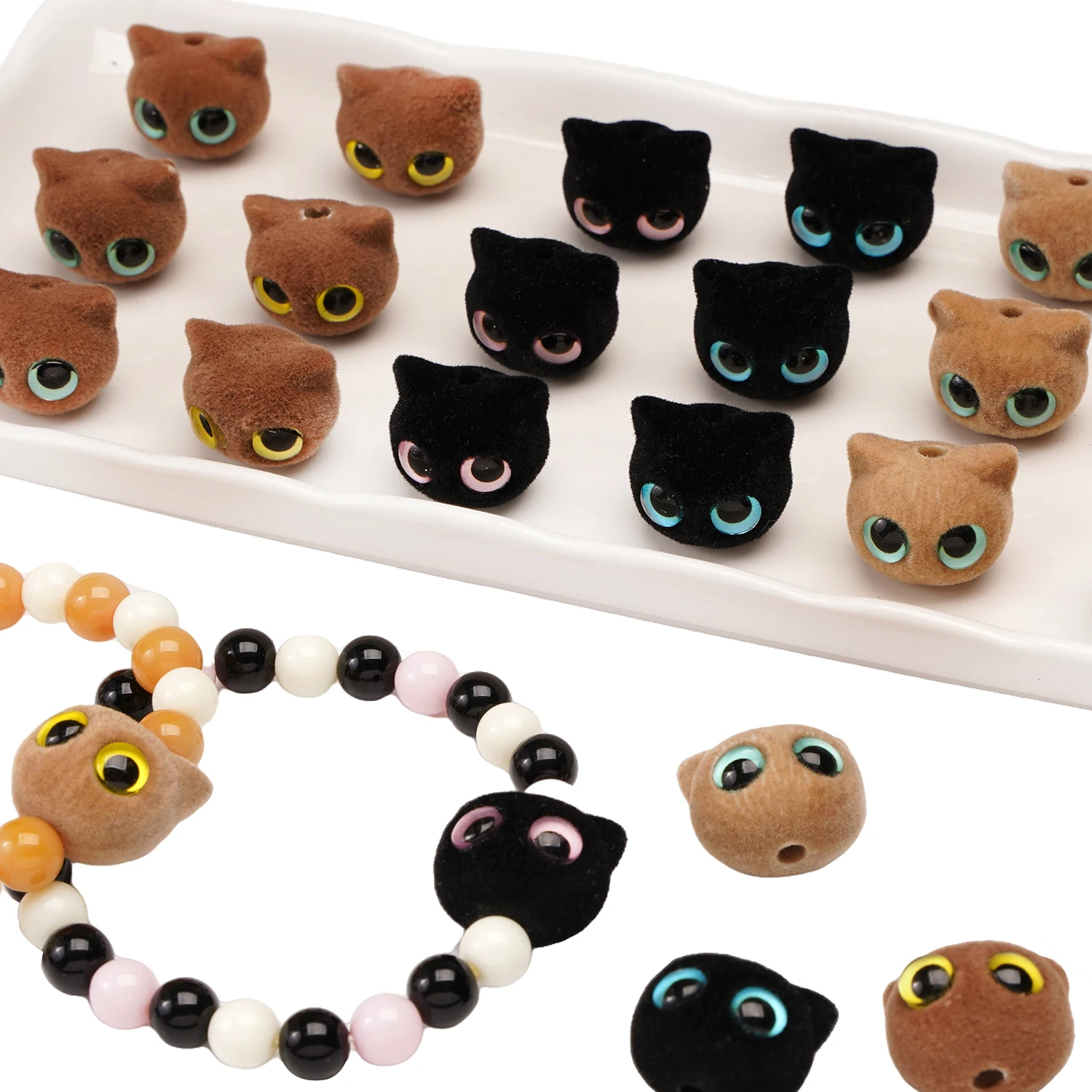 19x17mm 1pc/bag Cute Beads Cat Owl Beaded Resin Cartoon Loose Spacer Beads for Jewelry Making DIY Pendant Accessories image 6