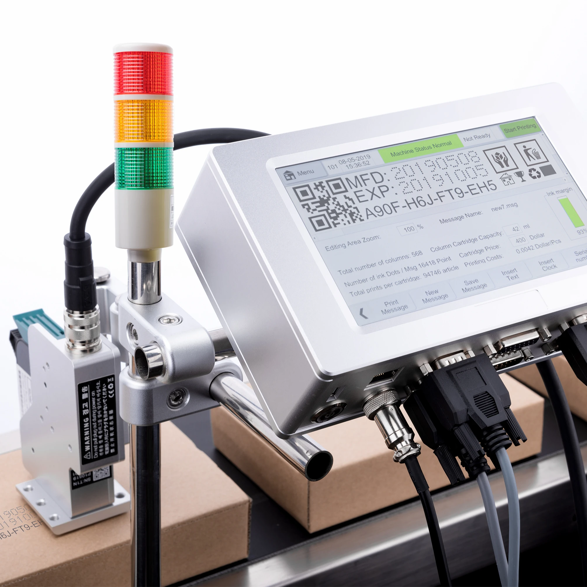 DOCOD T210S Online Inkjet Printer ( with One Head, Encrypted Version) Thermal Inkjet Printer TIJ Coding Machine TIJ  Printer