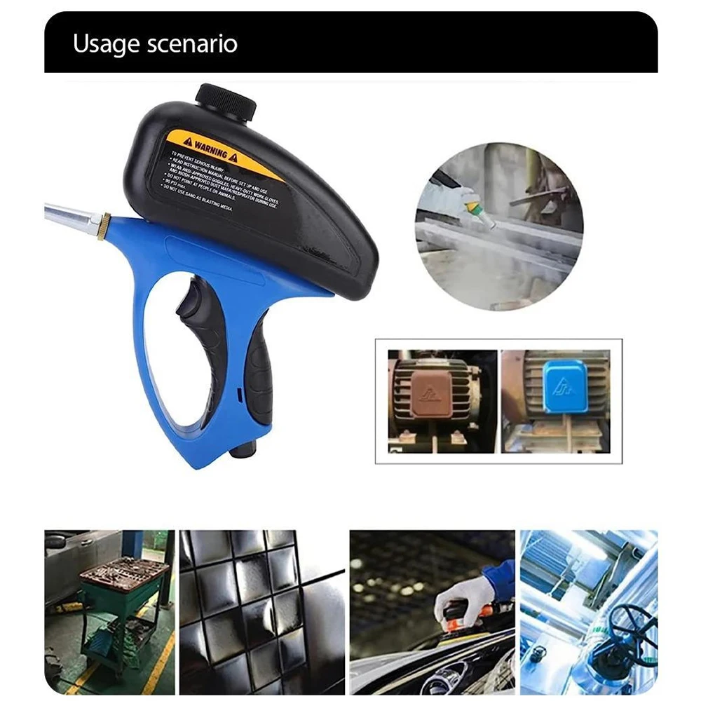 Pistola de chorro de arena portátil de 150 PSI, máquina de chorro de arena ajustable, pistola de chorro neumática de mano