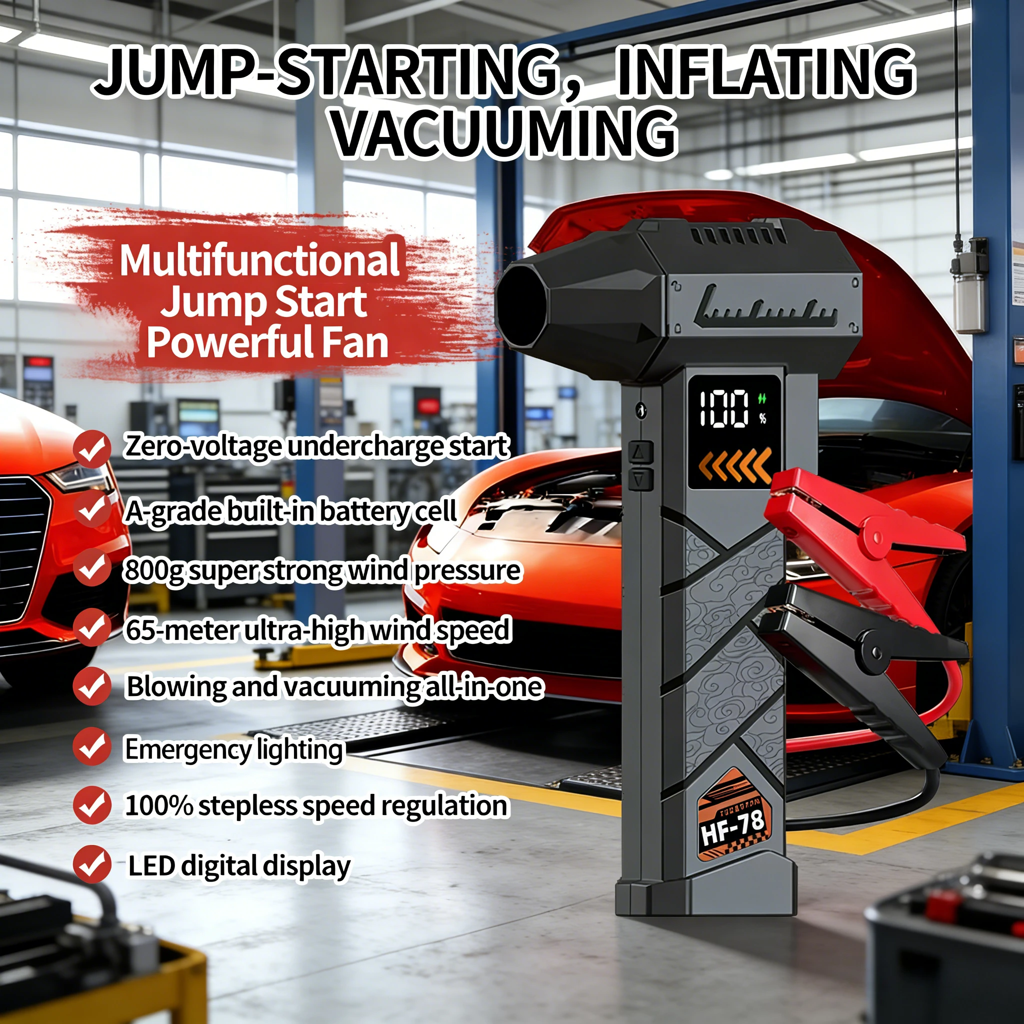 

F1 MAX Turbo Jet Blower Powerful Air Blower Brushless Motor Turbo Fan Wind Speed 65m/s 52m/s 10000mAh strong breeze