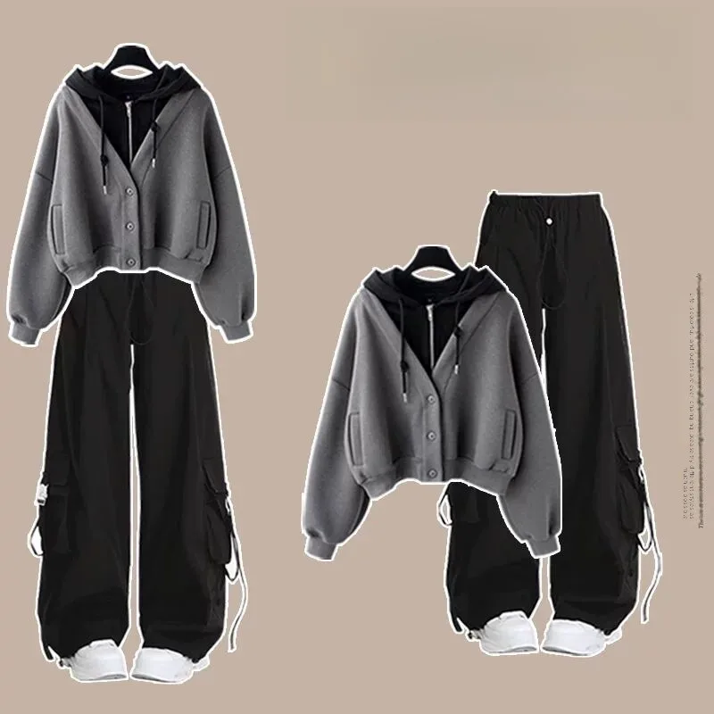 Conjunto de cardigã com moletom Campus Sle para meninas de 2 anos, estudantes do ensino médio, roupa esportiva de outono, fibra de poliéster Waterp...