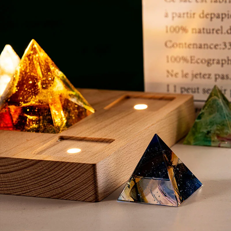 سبعة ألوان المزجج الهرم كريستال زخرفة سبعة نجوم الخرز النجوم ليلة ضوء الفاخرة إكسسوارات ديكور منزلي هدايا مضحكة