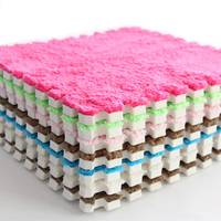 6PCS EVA Foam Puzzle Carpet Soft Plush Children Room Play Mat Interlocking Warm Baby Crawling Mat 30*30cm
