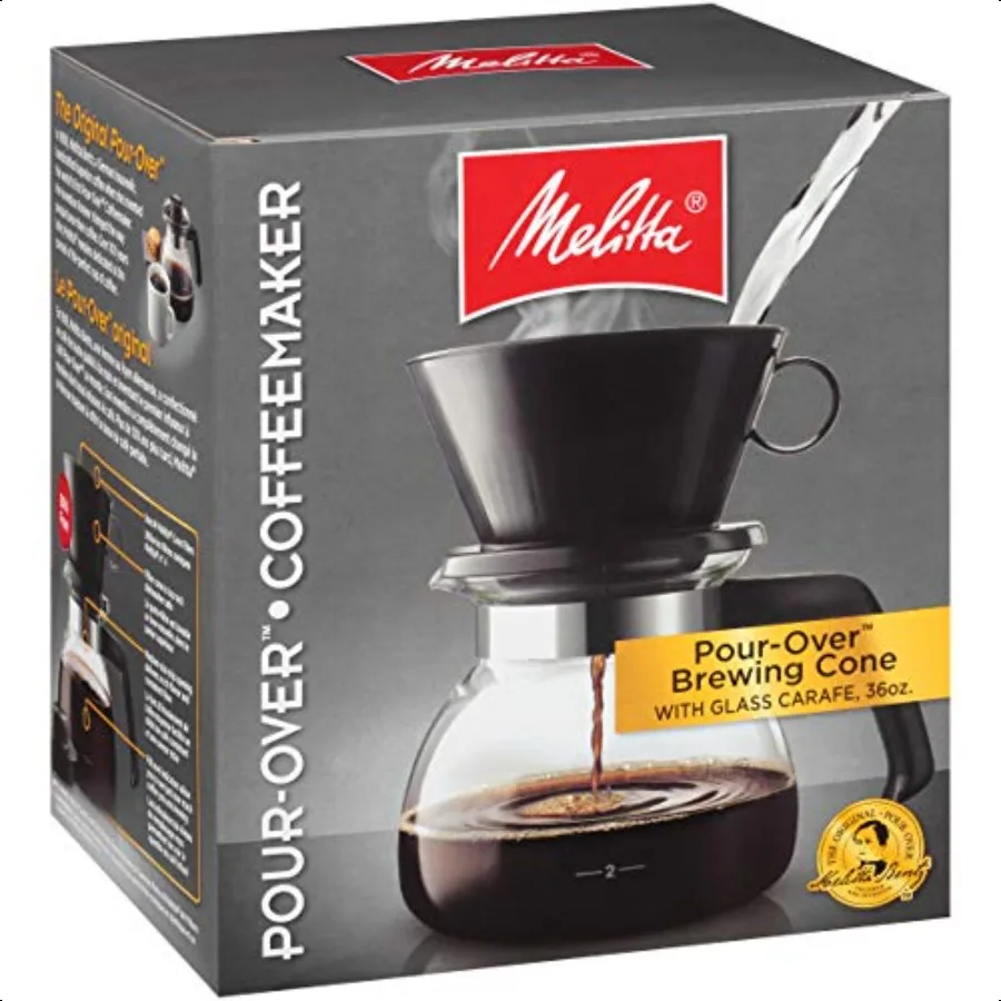 

Pour Coffee Brewer W Glass Carafe Holds 6 6 Oz Cups Black