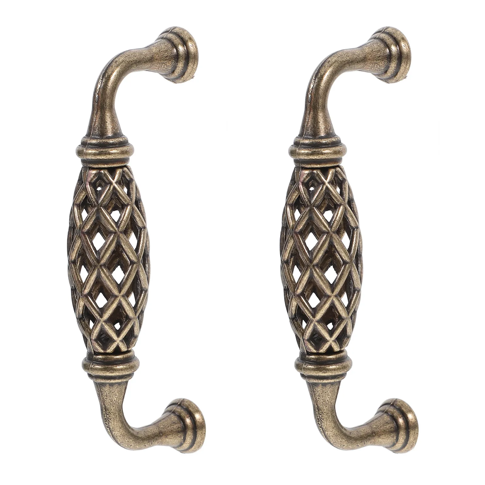 2Pcs European Style Vintage Cabinet Handles Zinc Alloy Dresser Pulls Drawer Knobs for Wardrobe Furniture Decorative