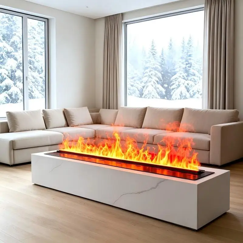 Wall Mounted Water Vapor Electric Fireplace No Heat 3D Flame Visual fake fireplaces electric with flame for Villa Interior