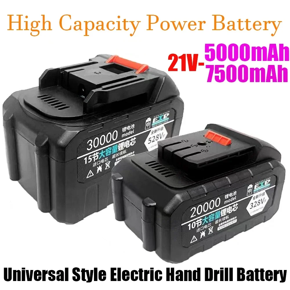 21V Rechargeable Battery,7500mAh Lithium Ion Battery For Makita Electric Power Tool Battery is 228VF 328VF 528VF EU Plug.
