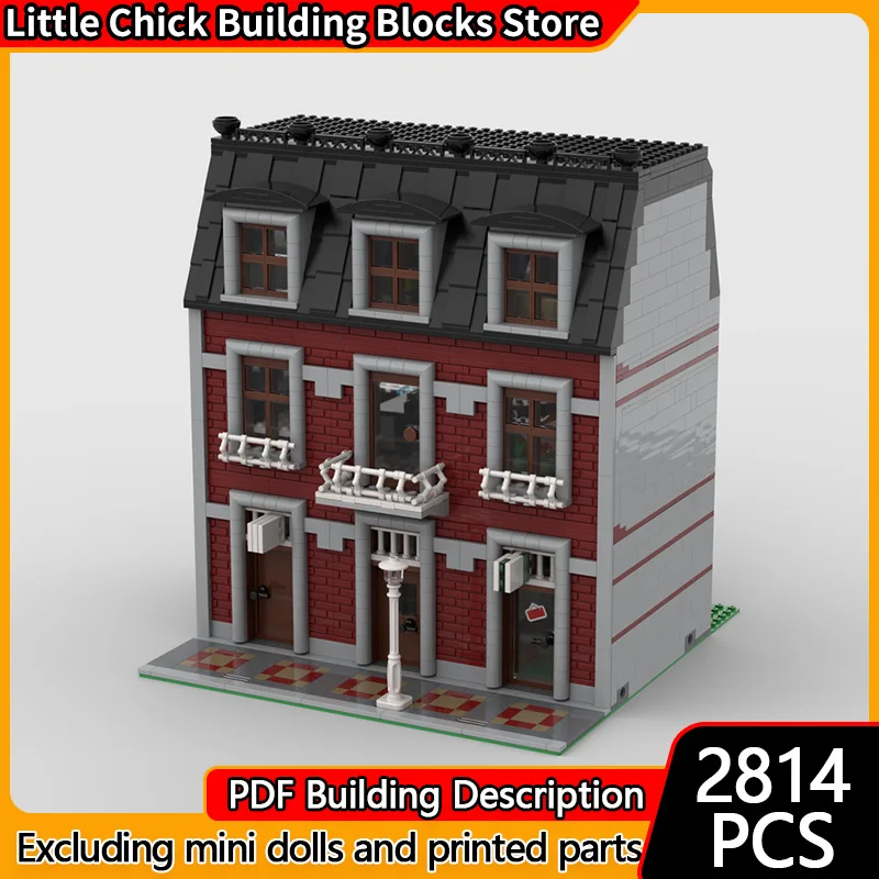 City Street View Modello MOC Mattoni da costruzione Cinco Minutos Architettura Tecnologia modulare Regalo di festa per bambini Assemblare tuta giocattolo