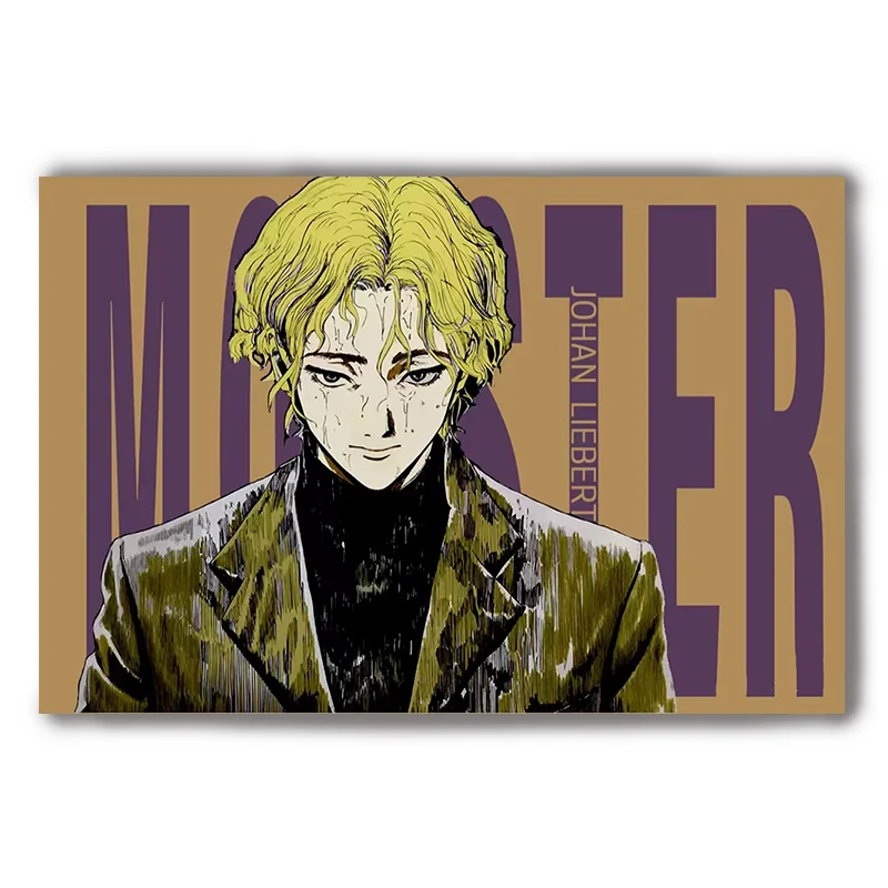اليابانية الكلاسيكية أنيمي يوهان ليبرت الوحش Naoki Urasawa ملصق جدار ديكور حانة المرآب المنزل سينما غرفة المعيشة قماش اللوحة