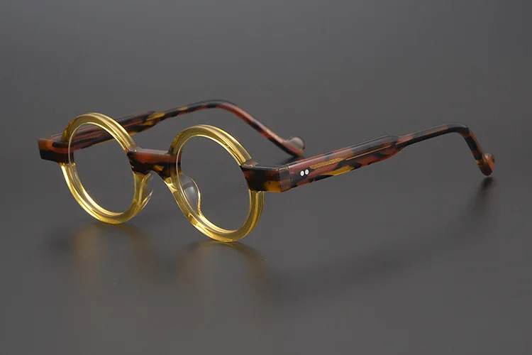 55104 Runde Acetat Brillen Rahmen Männer Myopie Brillen Frauen Optische Gläser Steampunk Brillen – Detail 11