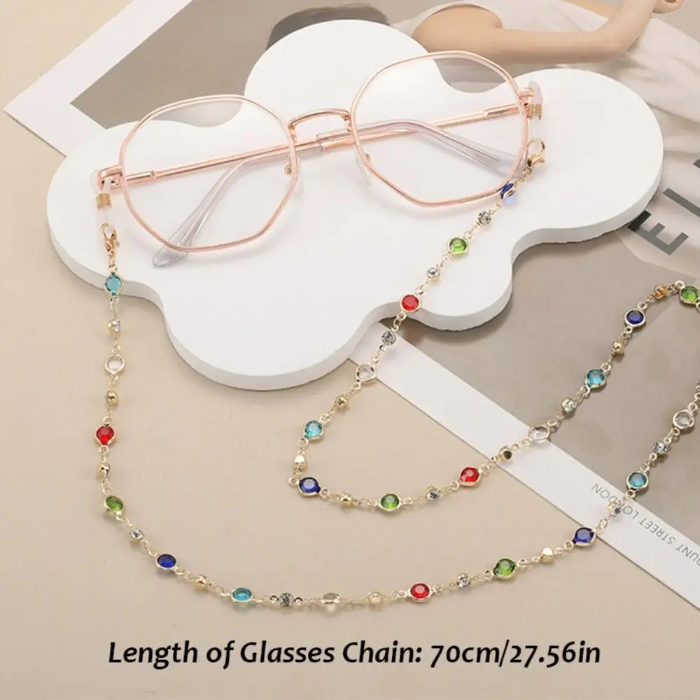 Fashion Vintage Beads Glasses Chain Bohemian Lanyard Crystal Glasses Chain Copper Elegant Mask Chain Eyewear Accessories