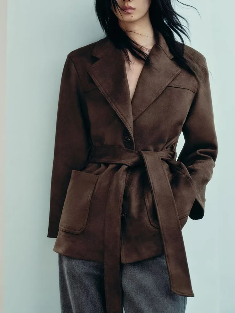 Faionable Long Sve Ecopelle Jaet Donna Nuovo Autunno 2025 Capispalla versatile Ele Costume di scena Tradizionale Hanfu