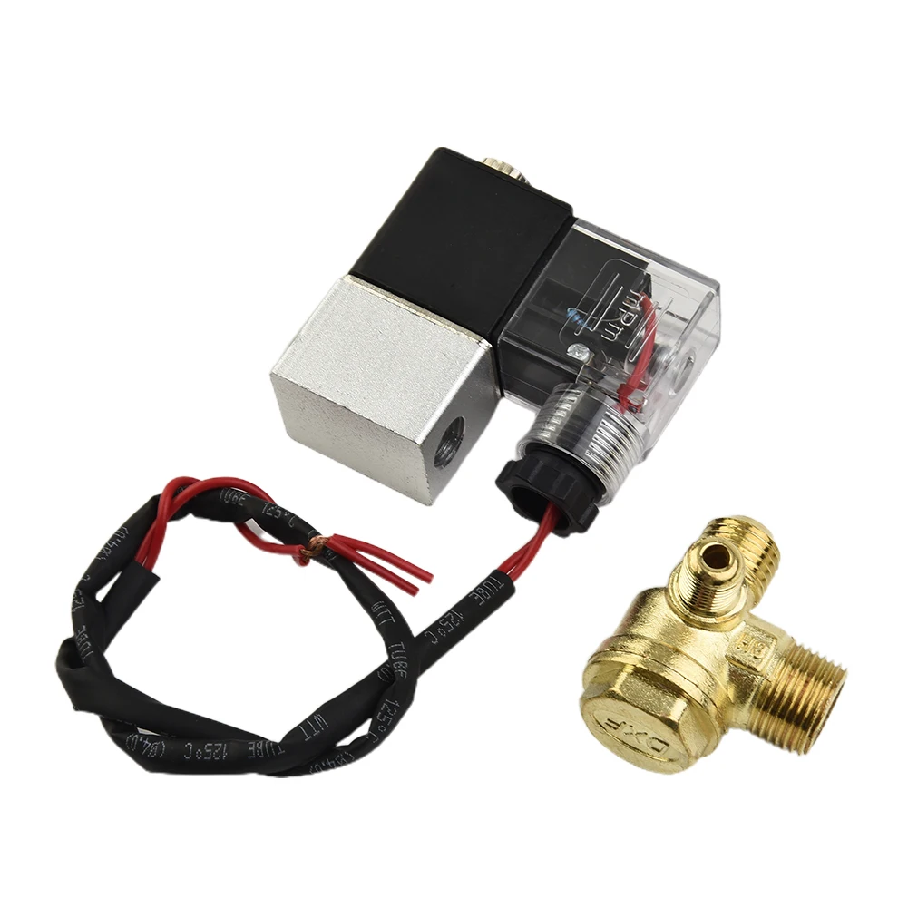 Solenoid Valve 2 Way G1/4 Female Port 220V AC 4W for Oil Air Compressors Air Pumps and Industrial Fluid Control