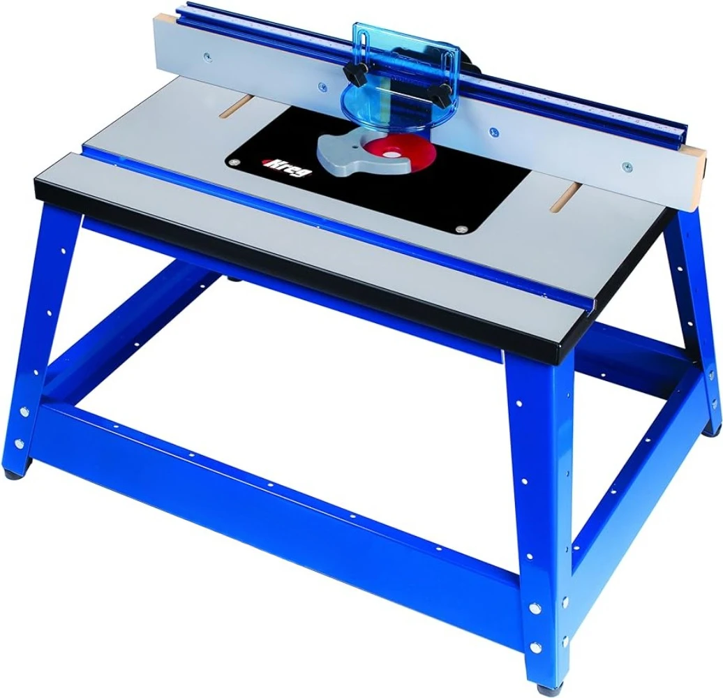 PRS2100 Bench Top Router Table Premium Carpentry Tools: The 16-inch tall routing table and standard insert plate support