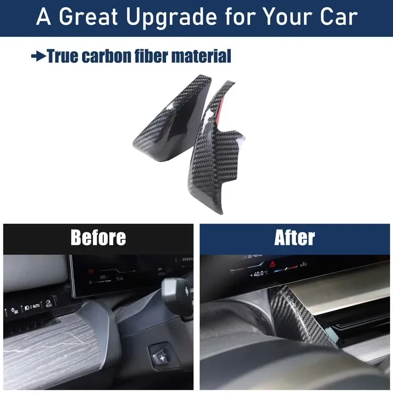 

2Pcs Real Carbon Fiber For BMW 5 Series G60 2024+ Car Center Control Display Side Decoration Cover Automotive Accessories LHD