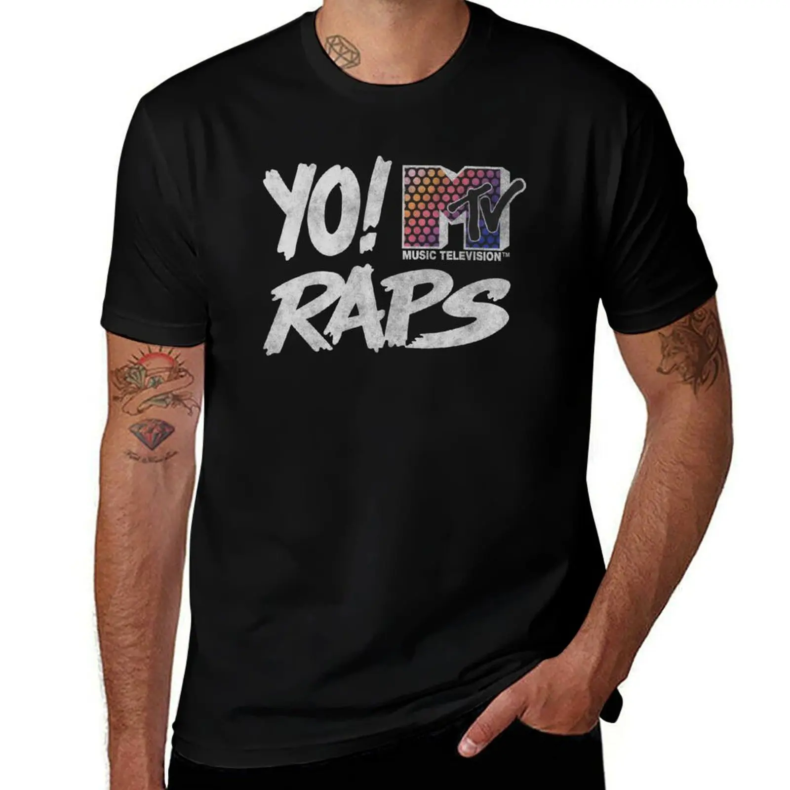 

shirts MTV Vintage fit Yo! MTV for MTV t Raps T-Shirt t cotton Rainbow man Print Logo man T-Shirt for shirts funny slim