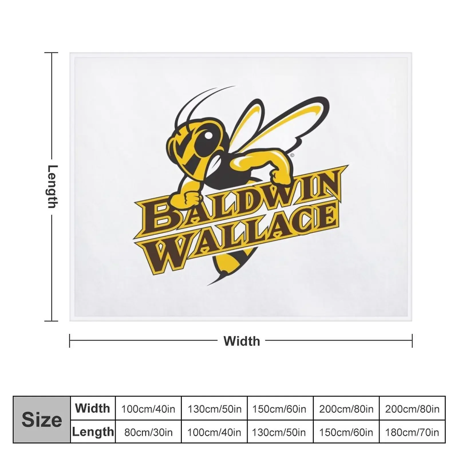 Baldwin Wallace University yellowjackets Throw Blanket wednesday Sofa Quilt christmas decoration Blankets