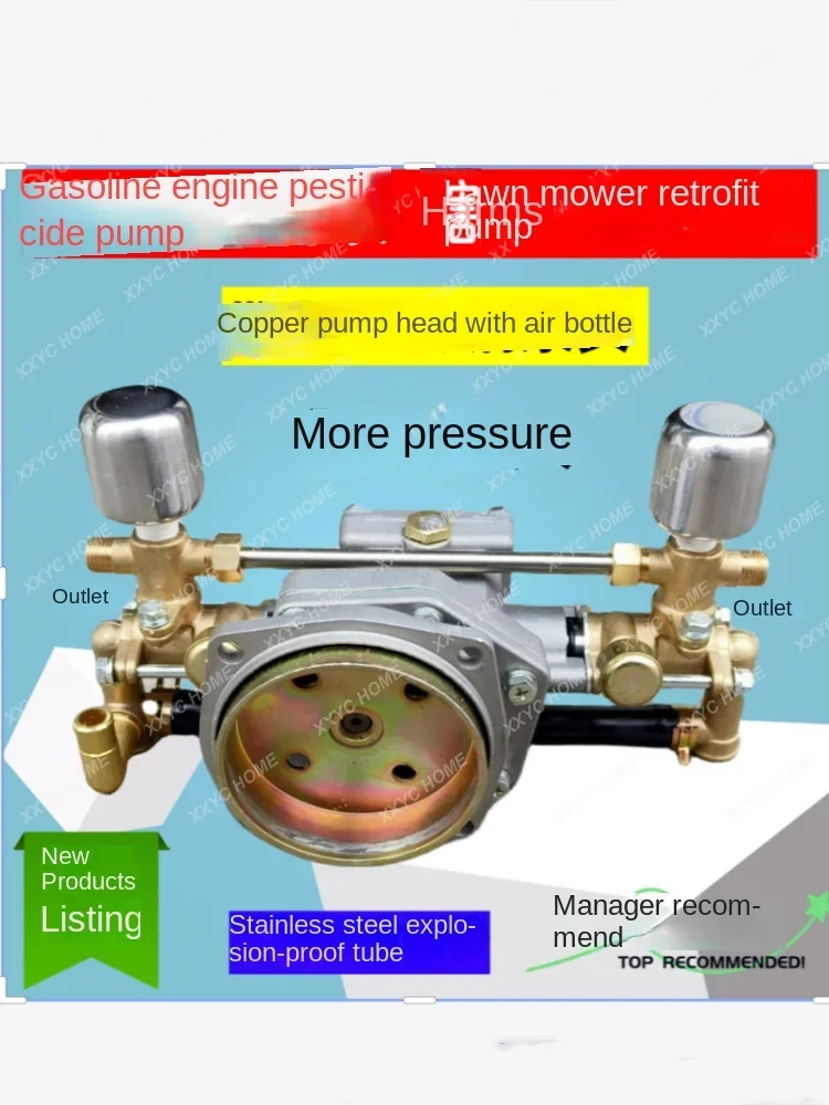 Lawn mower modified medicine plunger pump air bottle four-stroke gasoline motor sprayer agricultural copper pump with air