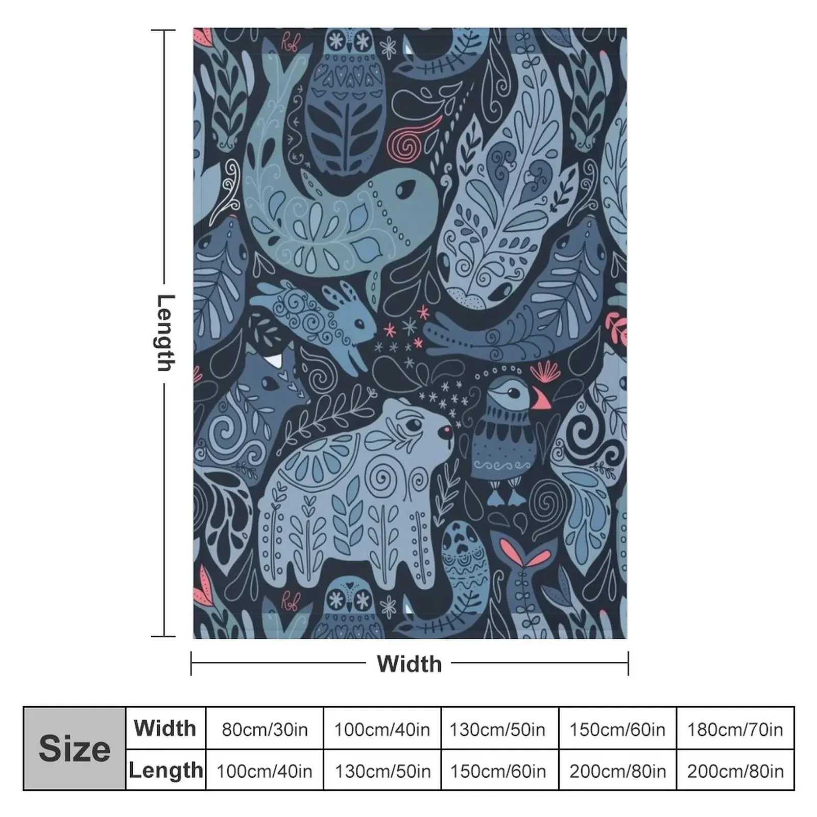 Arctic animals. Narwhal, polar bear, whale, puffin, owl, fox, bunny, seal. Throw Blanket Thermal Cute Beautifuls Blankets