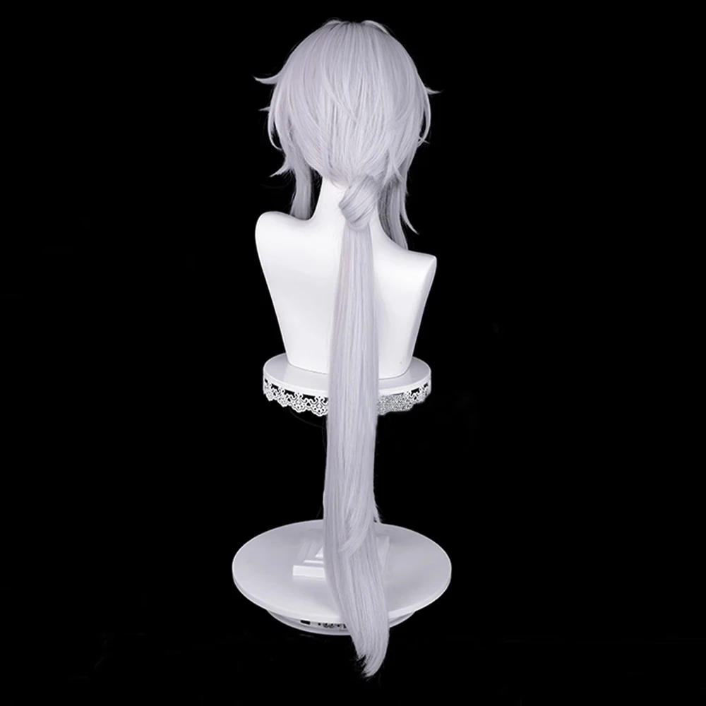 RANYU Honkai Star Rail YingXing Wig Synthetic Long Straight Gray White Anime Game Cosplay Hair Heat Resistant Wig for Party