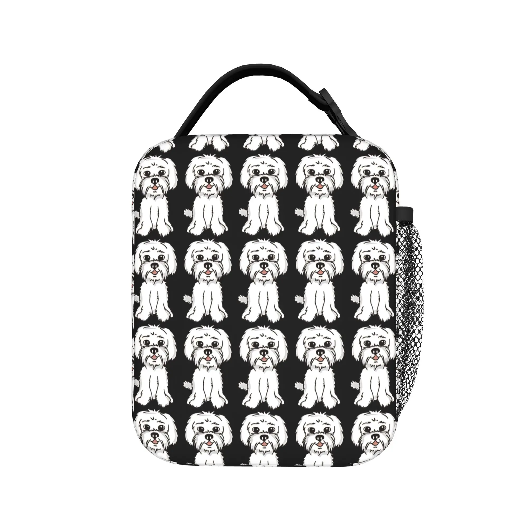 

Lunch Bag Shih Tzu White Dog Office Lunch Box For Women Funny Portable Insulated Graphic Design Cooler Bag