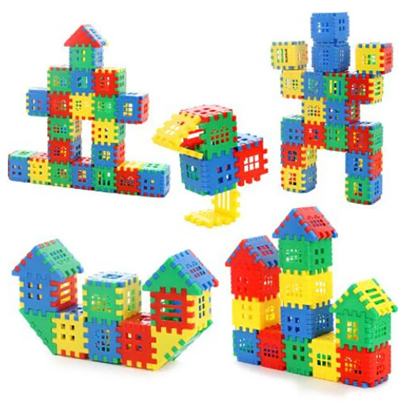 44pcs/lot Baby Paradise House spelling puzzle plastic blocks City DIY Creative Model Figures Educational Kids Toys