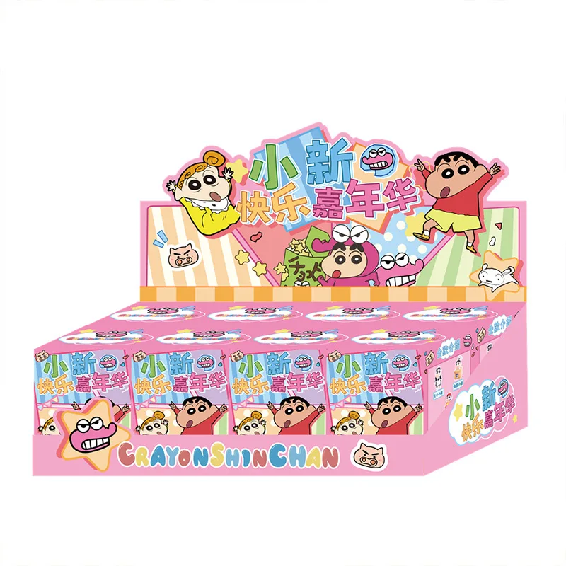 Cute And Playful Little Crayon Shin-Chan Joyful Carnival Blind Box Figures Animated Peripheral Dolls Mystery Box Toy Gift