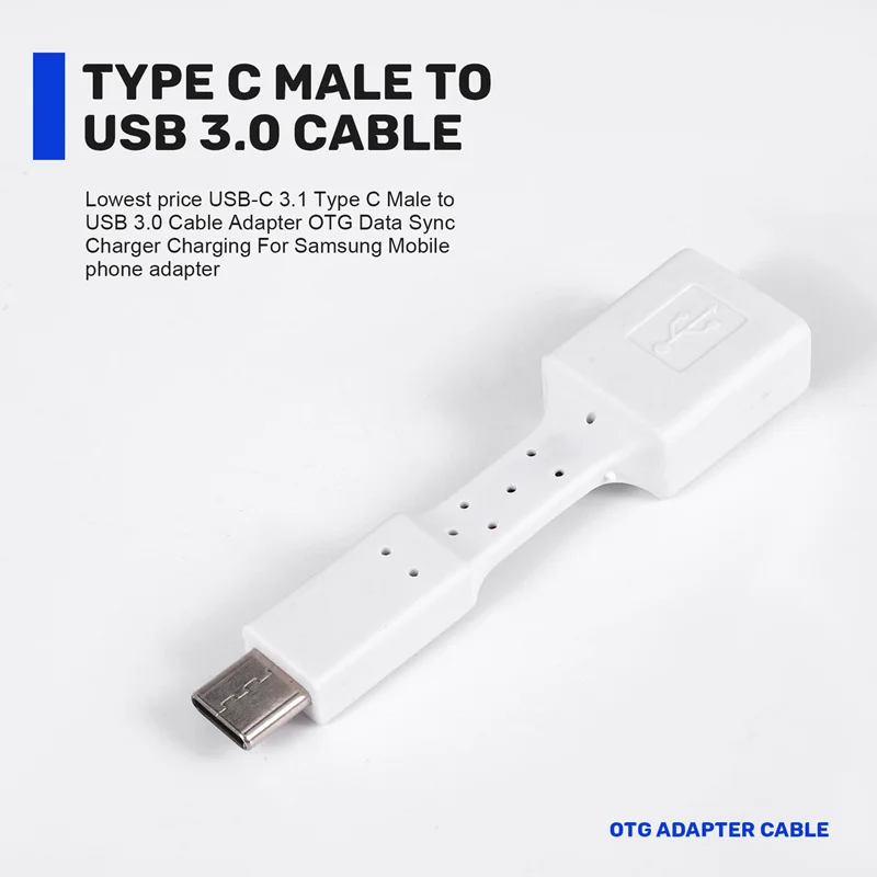 Lowest Price USB-C 3.1 Type C Male To USB 3.0 Cable Adapter OTG Data Sync Charger Charging For Samsung Mobile Phone Adapter