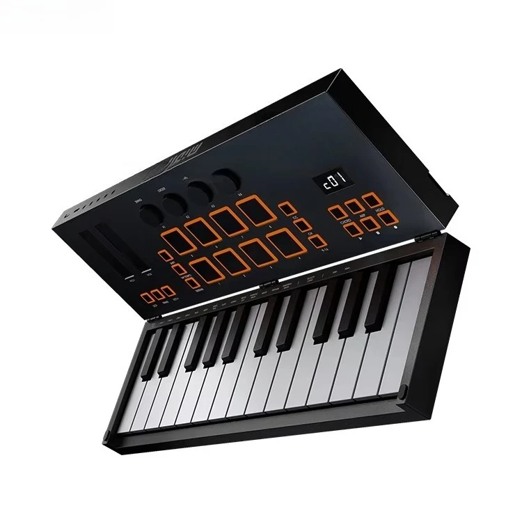 

25 Mini Portable Wireless Folding Bluetooth MIDI Keyboard 25 Key USB With Drum Pad MIDI Keyboard Controller