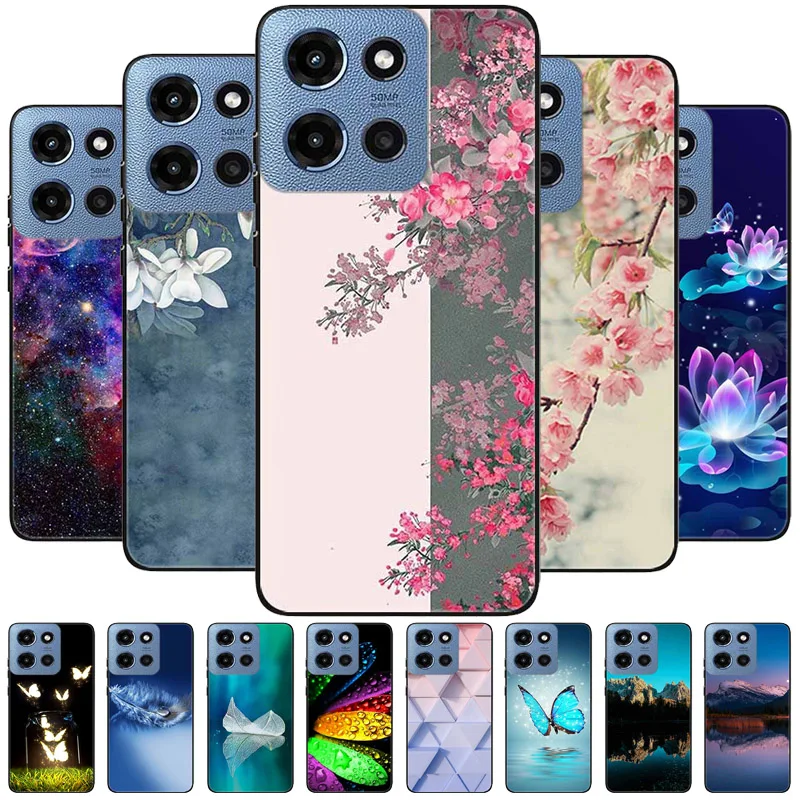 Phone Cases for Moto G 2025 5G Case Flowers Printing Silicon