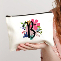 Letters A-Z Custom Make up Bag For Women Gift Travel Cosmetic Organizer Toiletry Pouch Pencil Case Office Supplies Storage Box