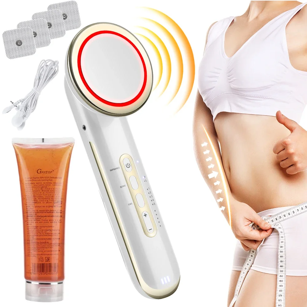 

EMS Ultrasound Cavitation Machine LED Light Facial Body Slimming Vibrating Massager Anti Cellulite Fat Burner Beauty Device