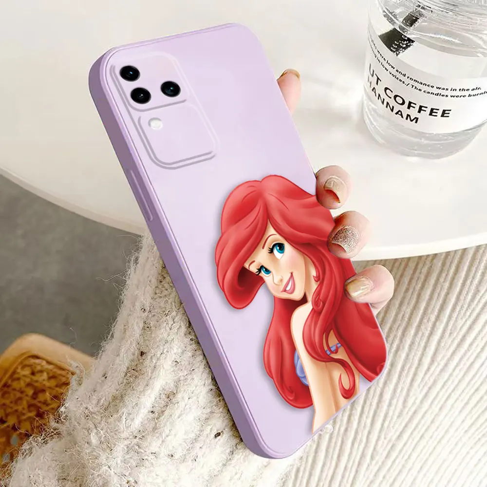 Disney Mermaid Princess Ariel Phone Case For VIVO S1 S16 V15 V17 V20 V20ES V21 V23E V25 V27 V27E V29 V29E V30 V30E PRO PV23 5G