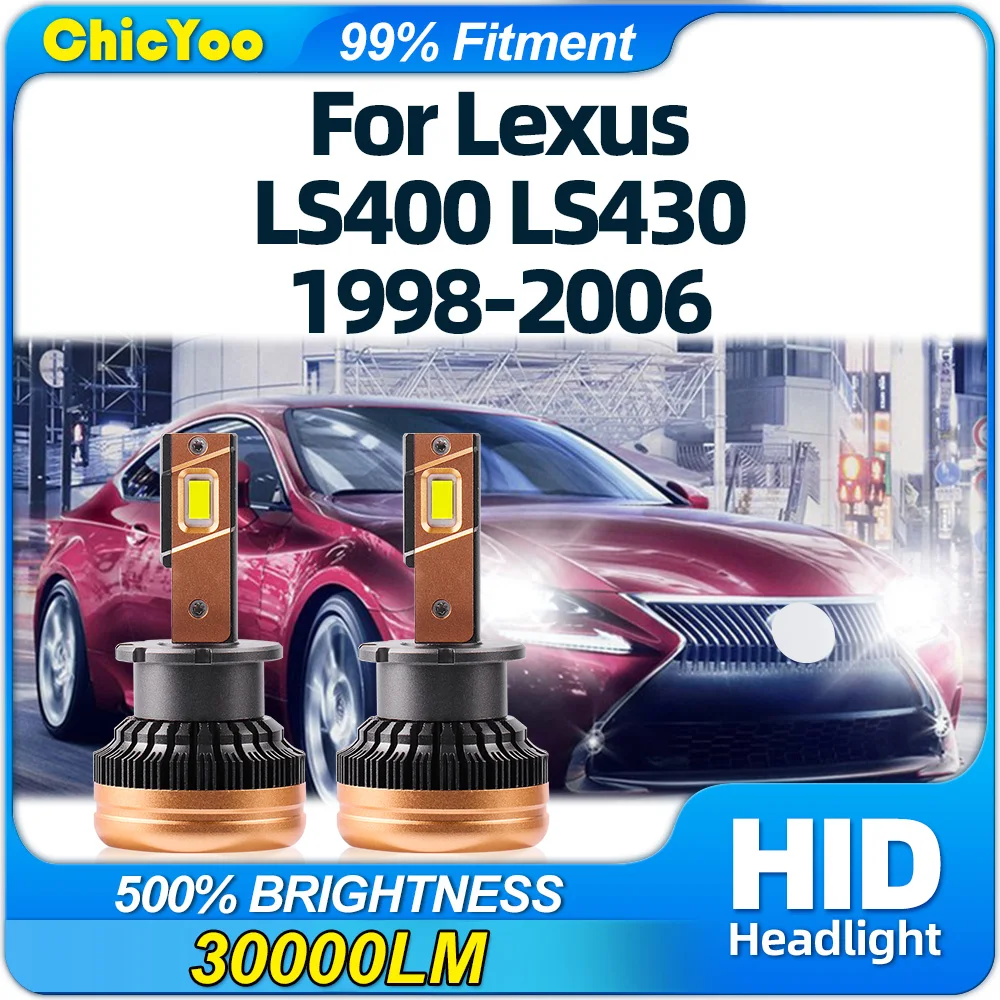 

30000LM D2S LED Headlights HID Bulbs 120W Auto HID Xenon Lamps 6000K White For Lexus LS400 LS430 1998-2002 2003 2004 2005 2006