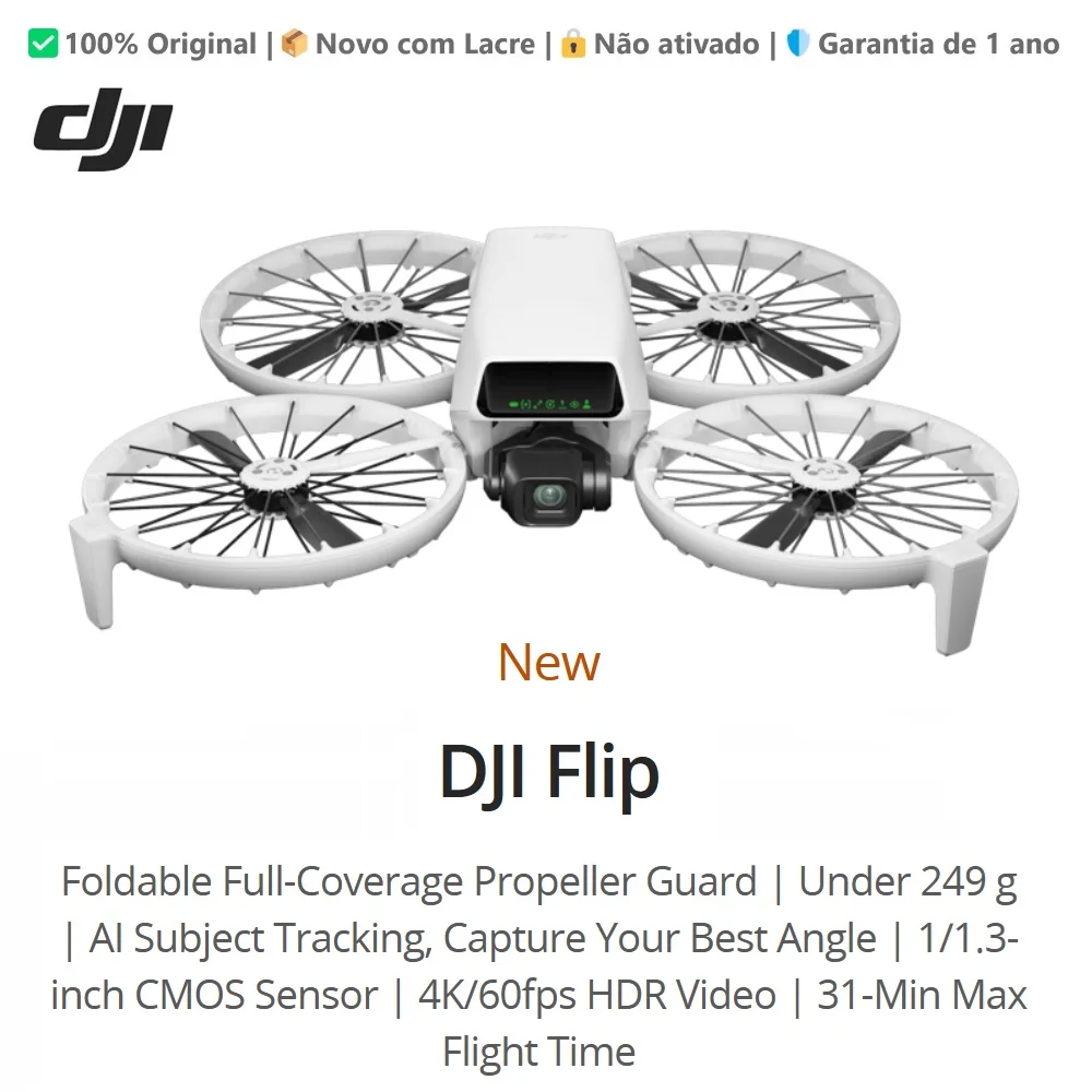 100% Original DJI Flip Drone DJI Flip Fly More Combo Brand New with Seal Unactivated 1-Year Warranty