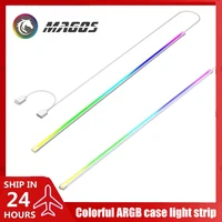 Caja de computadora Barra LED flexible 5V ARGB, Soporte M/B SYNC 400 mm PC Atmósfera Iluminación Decoración Universal, 1 pieza o paquete de 2 piezas