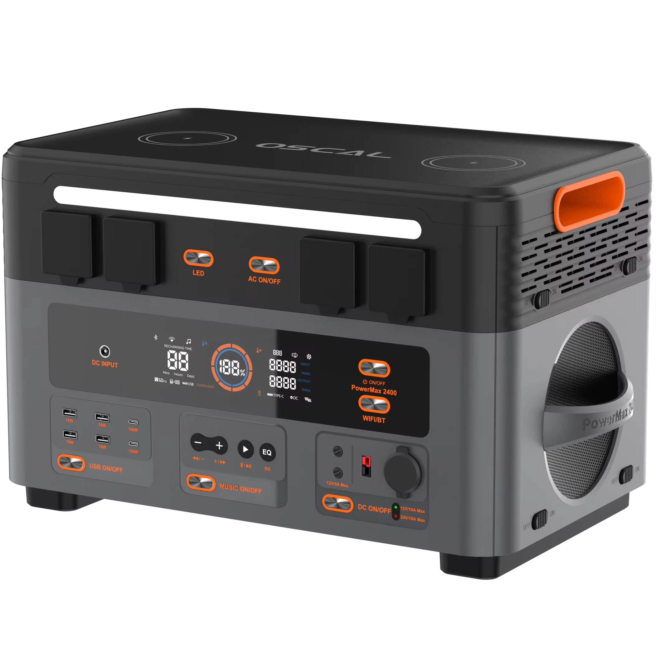 

EU Stock PowerMax 2400 Portable Power Station 2400Wh 1872Wh LiFePO4 Expandable App Control Solar Generator