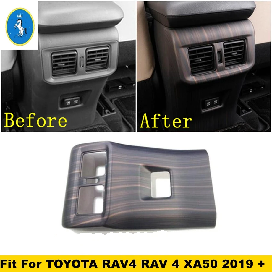 

Rear Armrest Box Anti Kick Air AC Vent Outlet Protect Panel Cover Trim For TOYOTA RAV4 RAV 4 XA50 2019 - 2023 Car Accessories