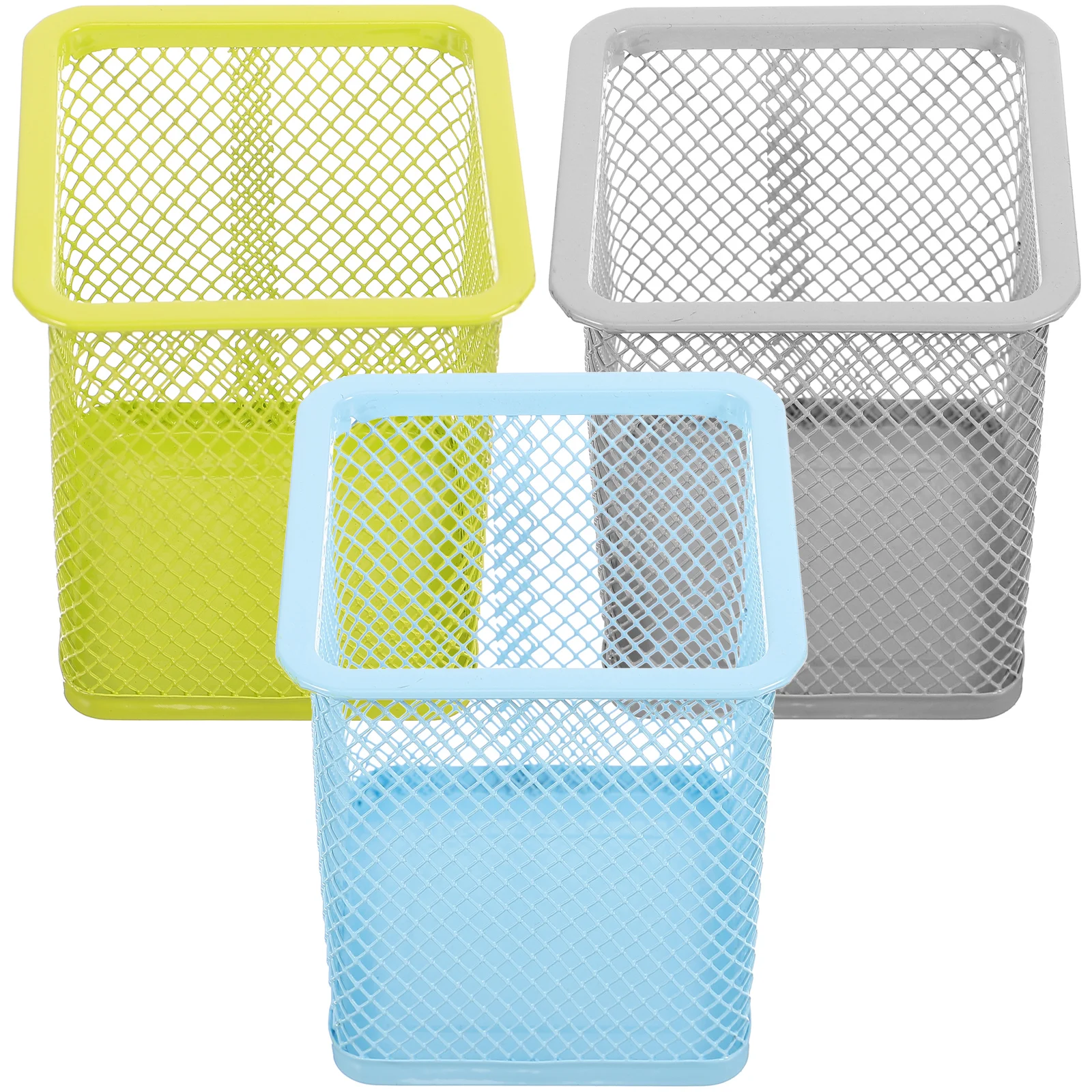 

3pcs Desk Pen Holder Gift Mesh Metal Cup Stand for Pens Pencils Makeup Brush Office Use Practical