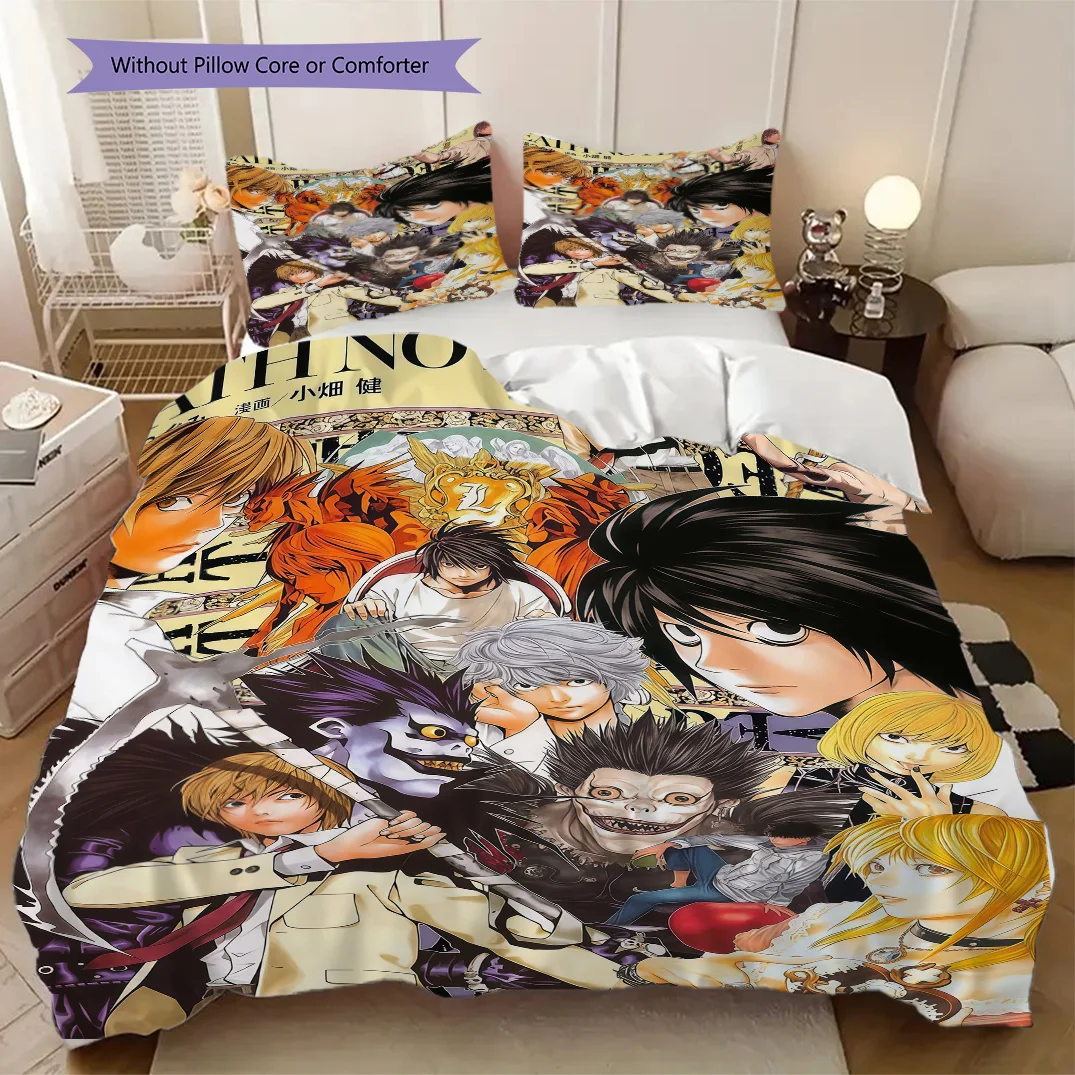 Death Note Poster Duvet Cover | King, Queen, Full, Twin, Anime Cartoon Bedding Set Gift LXRa26