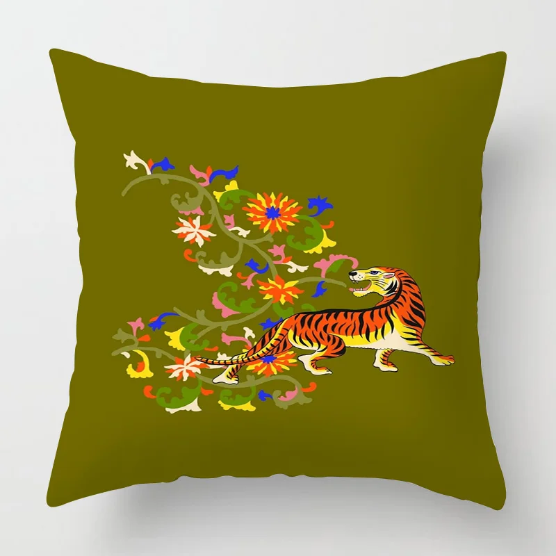 Geometric animal pattern pillow cover 18x 18 inch printed cushion cover machine washable home sofa decoration 45x45cm