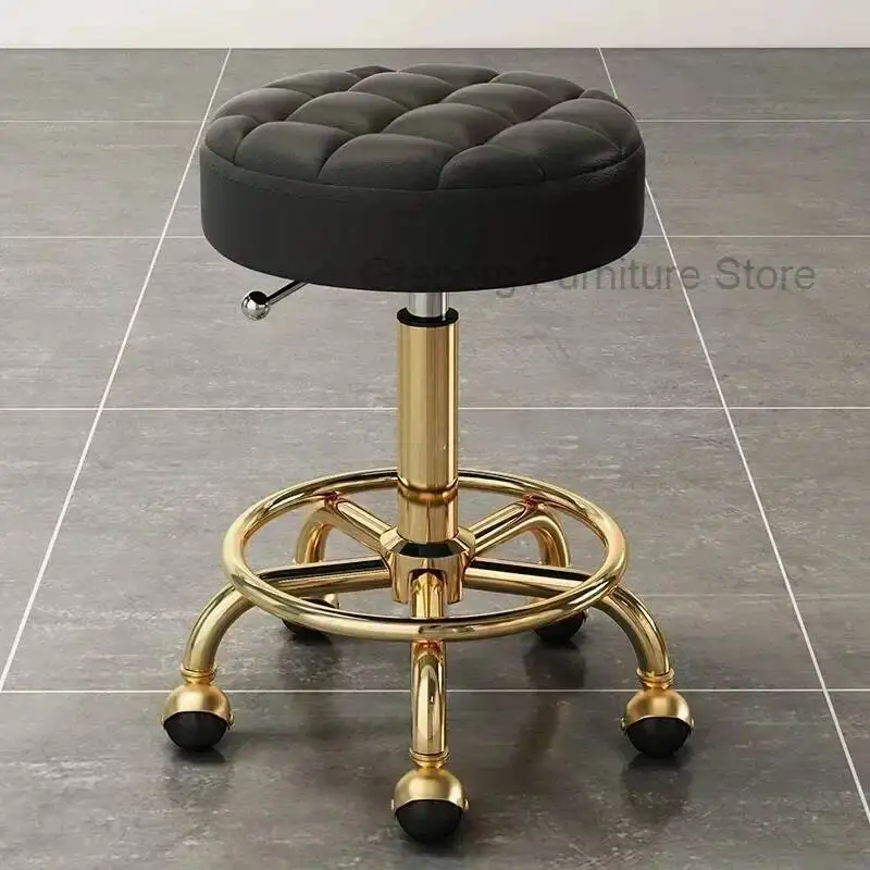 

Golden Swivel Barber Chair Portable Stylist Aesthetic Vintage Barber Chair Professional Sillas Barberia Equipment Furnitures
