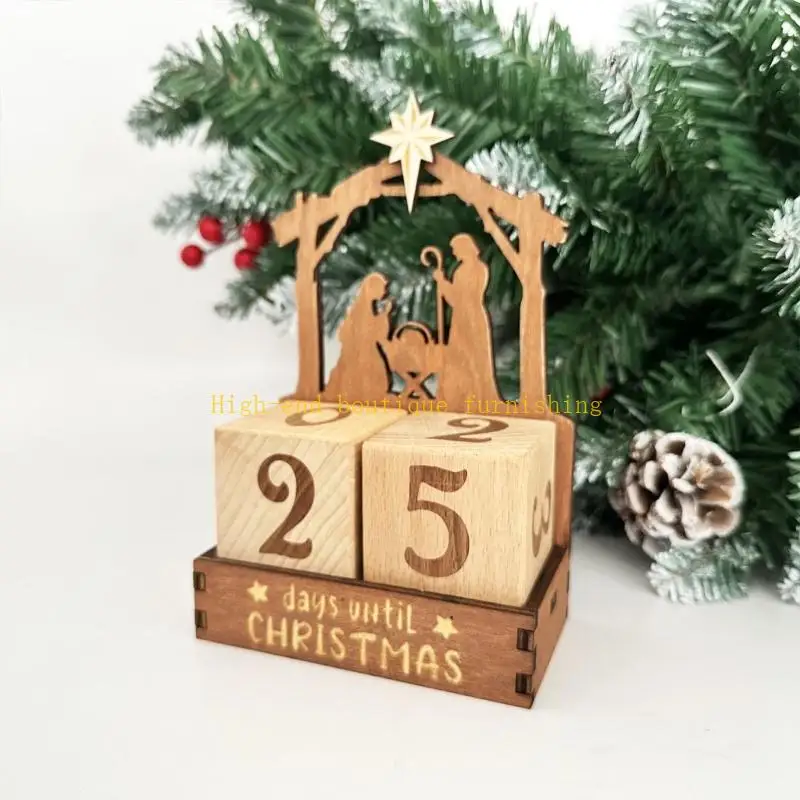 L9NB Christmas Countdown Calendar Christmas Countdown Block Set,Home Decors