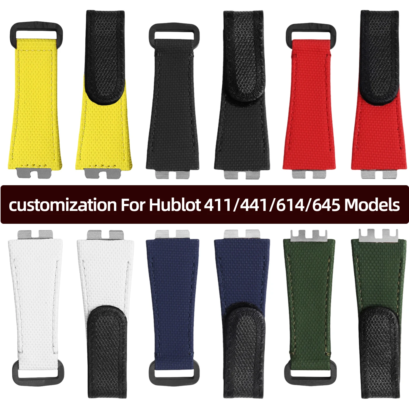 

For Hublot 411/441/614/645 Models Big Bang series strap customization Fluorine rubber watchband DIY color Men and women