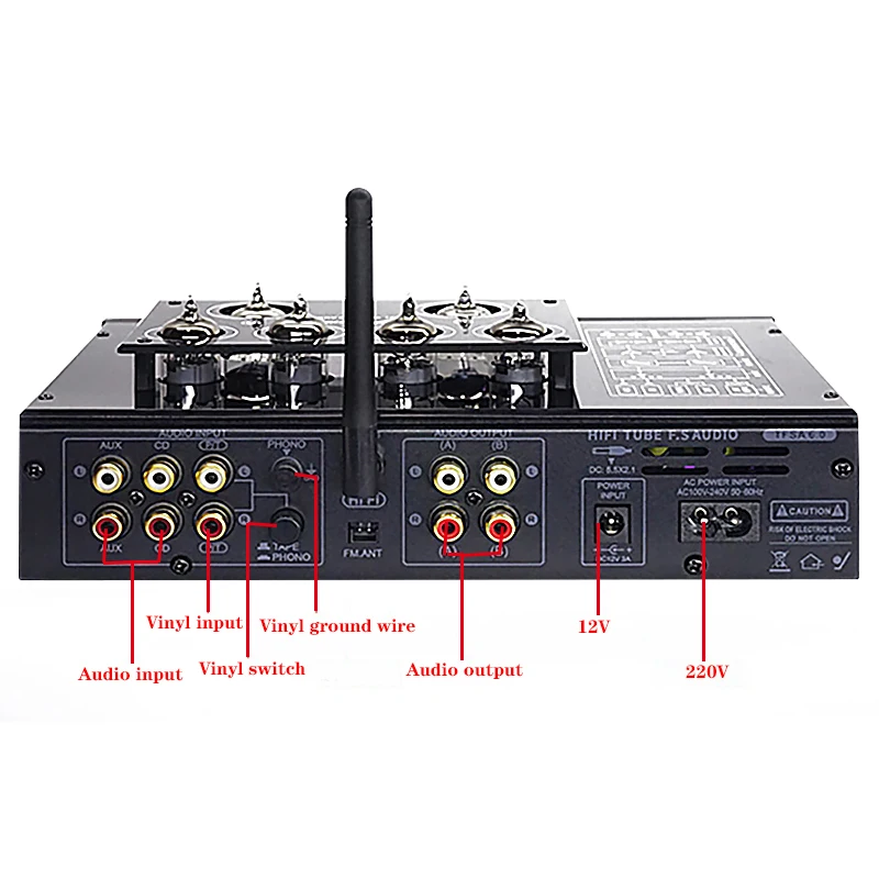 Imagem -06 - Aiyima-smsl 6k4 6n2 Vacuum Tube Preamp Hifi Tube Amplificador Lossless Amplificador 5.0 Bluetooth Classe a Phono Preamp 6922 Circuito