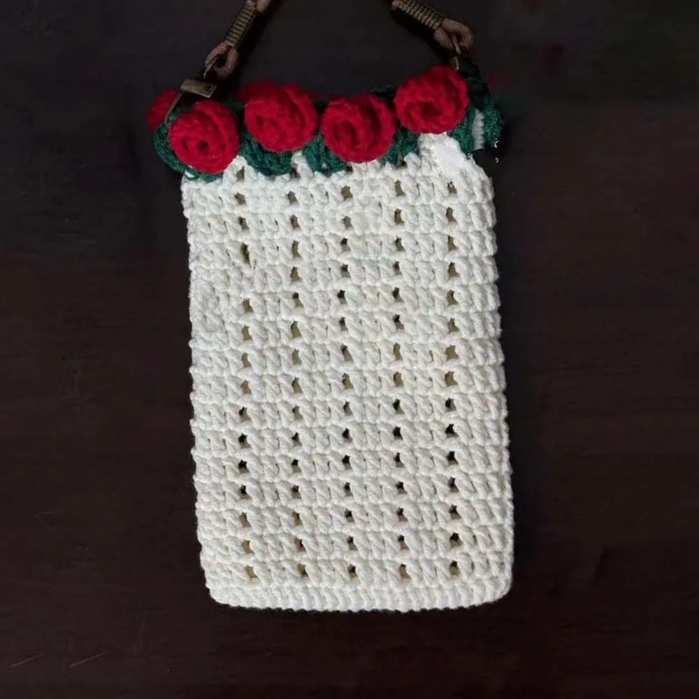 

Creative Bucket Pouch Material Kit Soft Unfinished Crocheted Bouquet Handbag Large Capacity Handmade Woven Craft